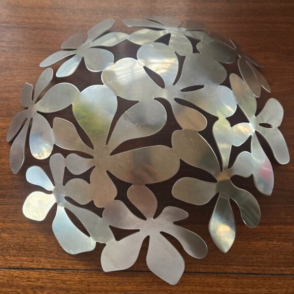 Ikea Stockholm VTG Stainless Steel Cutout Centerpiece Bowl 16.5 - Picture 7 of 7